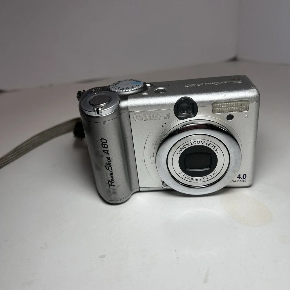 CANON PowerShot A80 Digital Camera, Silver, 4.0MP, Screen Not Working
